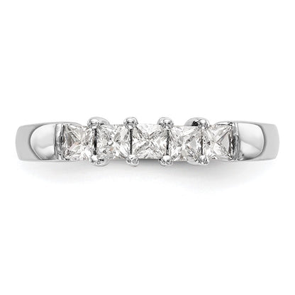 14K White Gold 5-Stone Real Diamond Band