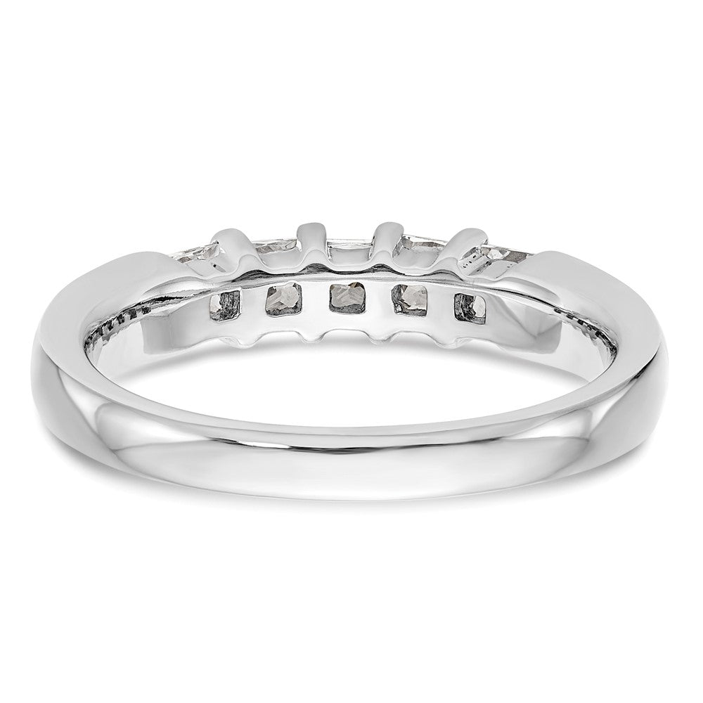 14K White Gold 5-Stone Real Diamond Band