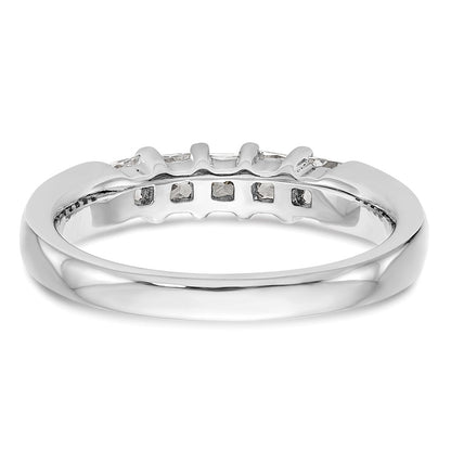 14K White Gold 5-Stone Real Diamond Band