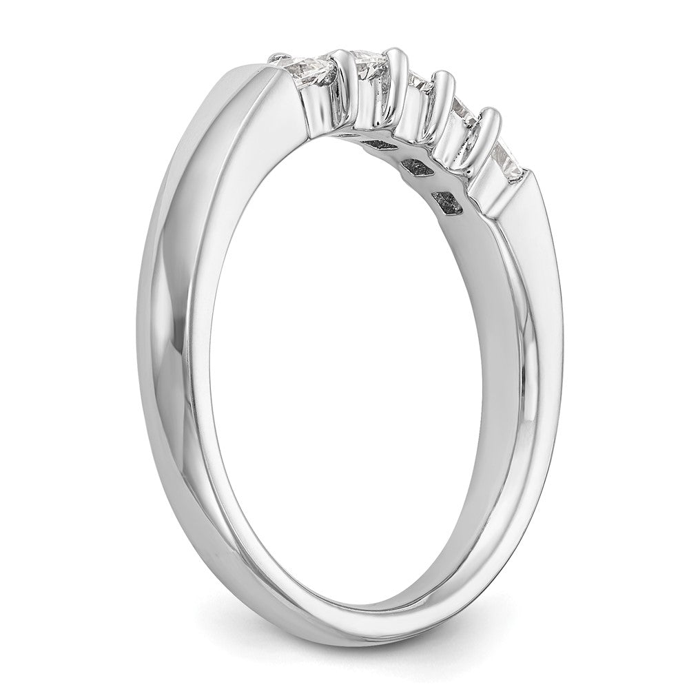 14K White Gold 5-Stone Real Diamond Band