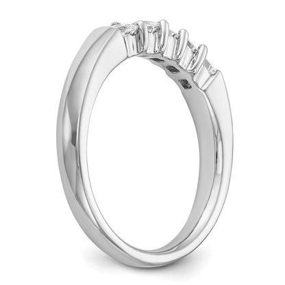 14K White Gold 5-Stone Real Diamond Band