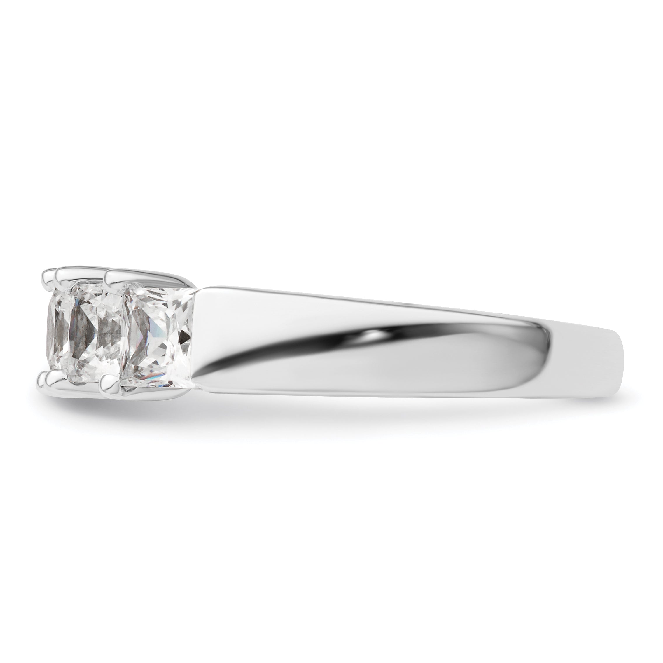 1.50ct. CZ Solid Real 14K White Gold 5-Stone Wedding Band Ring