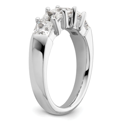 1.50ct. CZ Solid Real 14K White Gold 5-Stone Wedding Band Ring