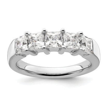 1.50ct. CZ Solid Real 14K White Gold 5-Stone Wedding Band Ring