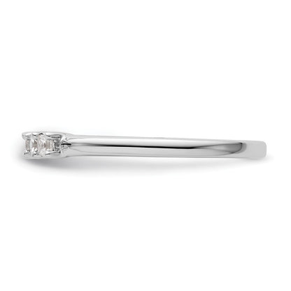 14K White Gold 5-Stone Real Diamond Band