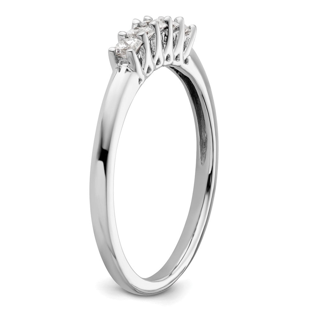 14K White Gold 5-Stone Real Diamond Band