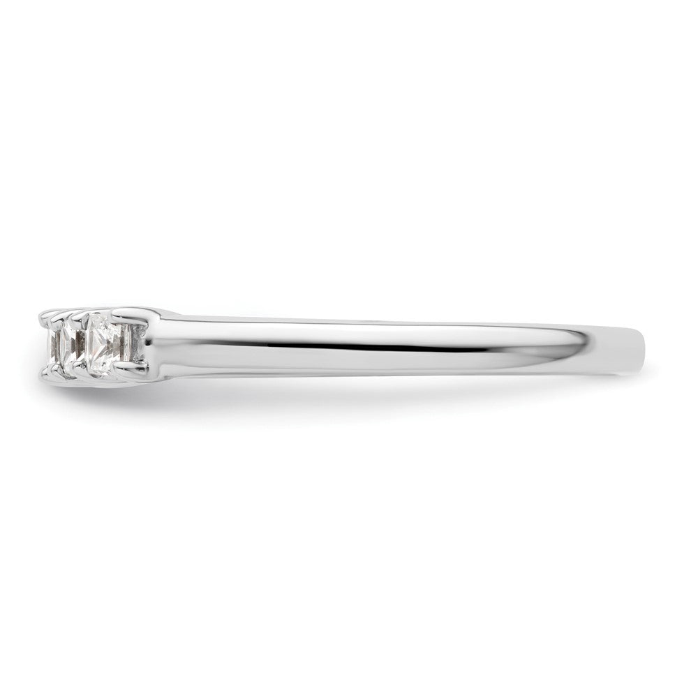 14K White Gold 5-Stone Real Diamond Band