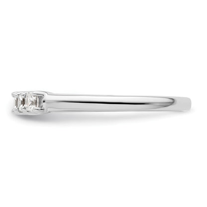 14K White Gold 5-Stone Real Diamond Band