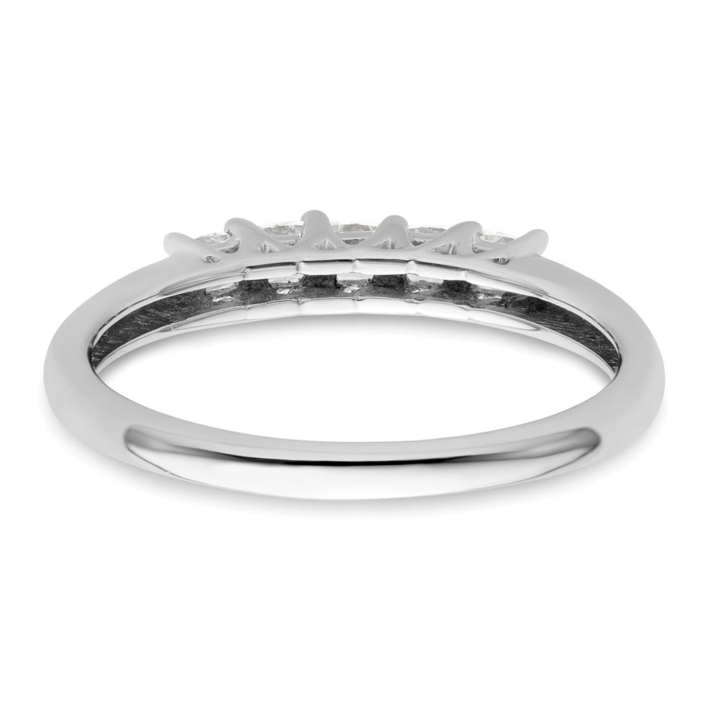 14K White Gold 5-Stone Real Diamond Band