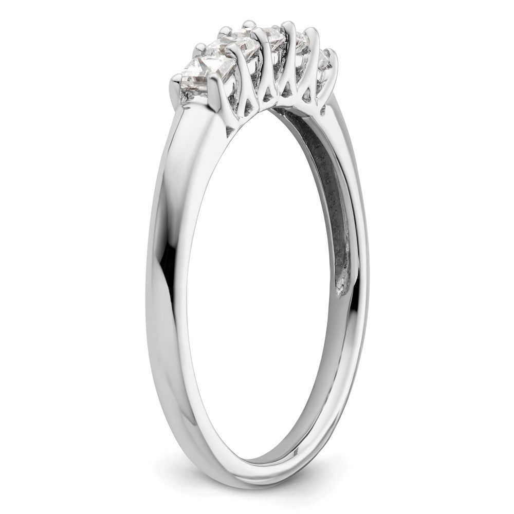 14K White Gold 5-Stone Real Diamond Band