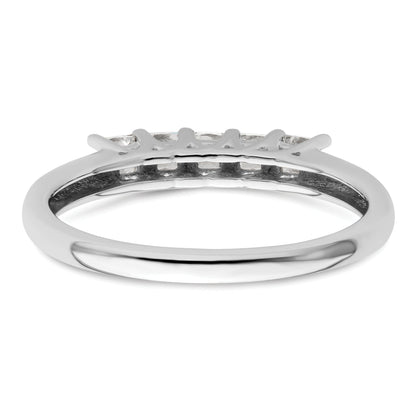 0.50ct. CZ Solid Real 14K White Gold 5-Stone Wedding Band Ring