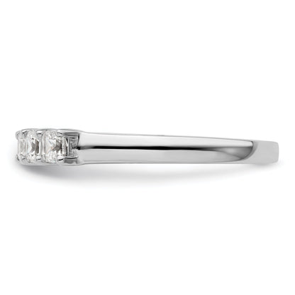 0.70ct. CZ Solid Real 14K White Gold 5-Stone Wedding Band Ring