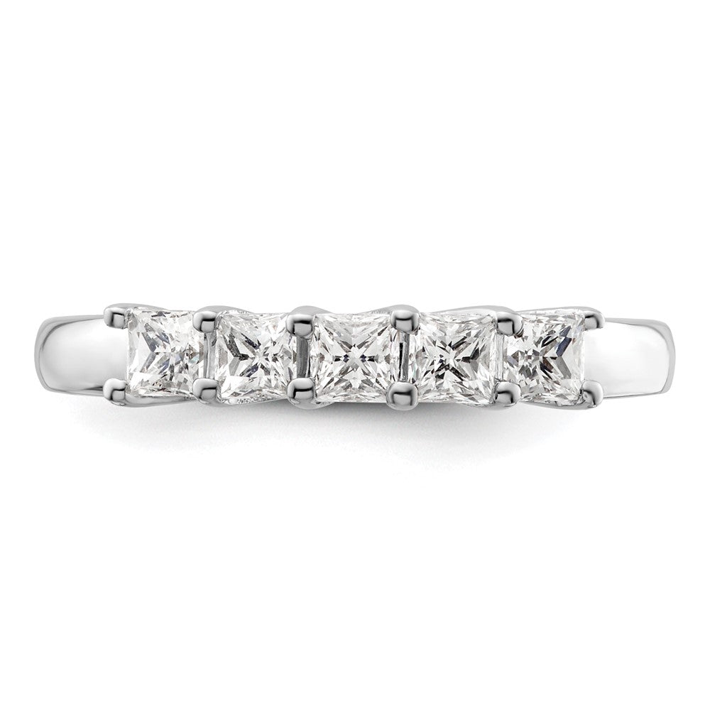 14K White Gold 5-Stone Real Diamond Band