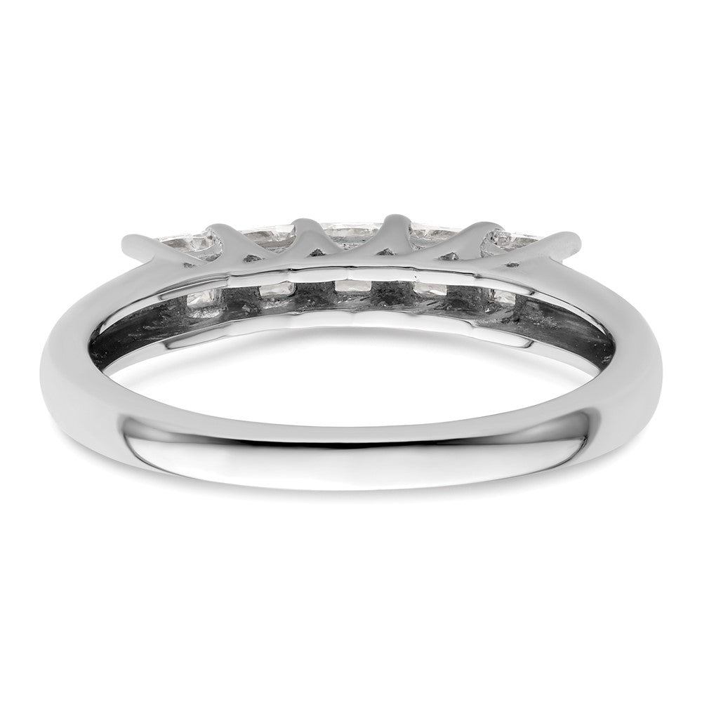 14K White Gold 5-Stone Real Diamond Band