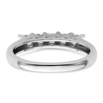 14K White Gold 5-Stone Real Diamond Band