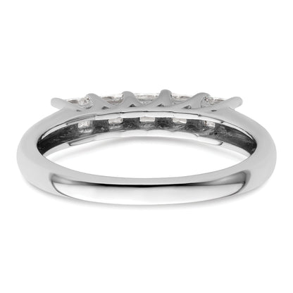 0.70ct. CZ Solid Real 14K White Gold 5-Stone Wedding Band Ring