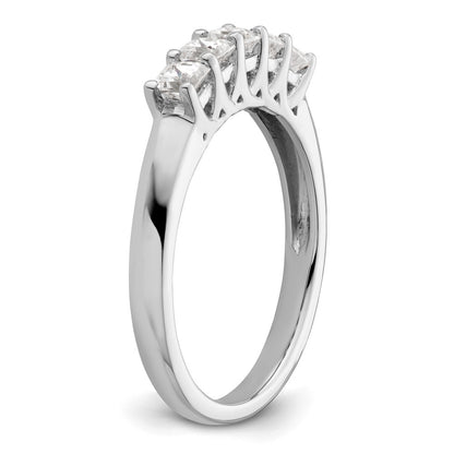 14K White Gold 5-Stone Real Diamond Band