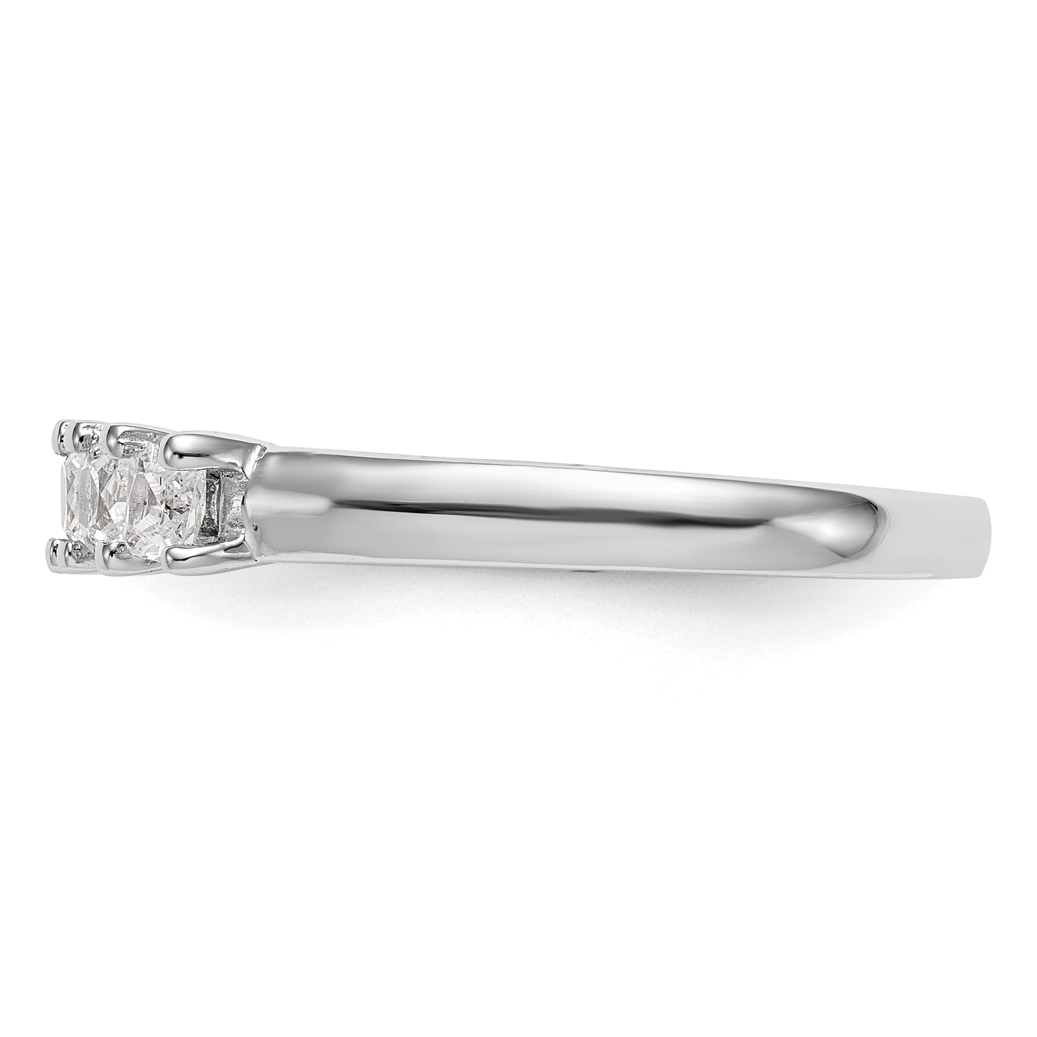 0.93ct. CZ Solid Real 14K White Gold 5-Stone Wedding Band Ring