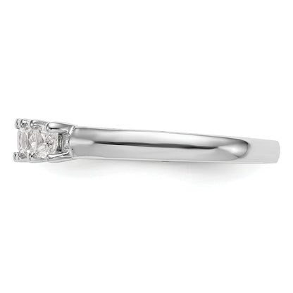 0.93ct. CZ Solid Real 14K White Gold 5-Stone Wedding Band Ring