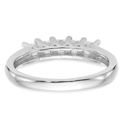 0.93ct. CZ Solid Real 14K White Gold 5-Stone Wedding Band Ring