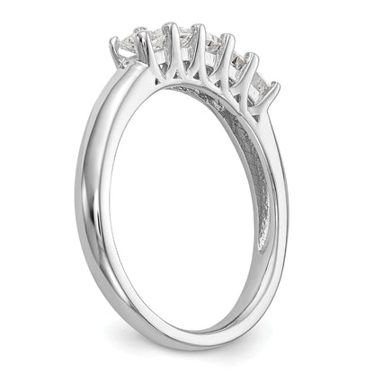 0.93ct. CZ Solid Real 14K White Gold 5-Stone Wedding Band Ring