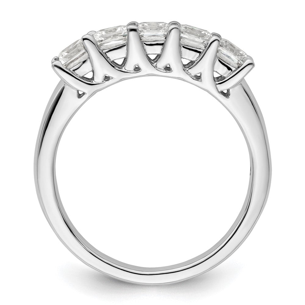 14K White Gold 5-Stone Real Diamond Band