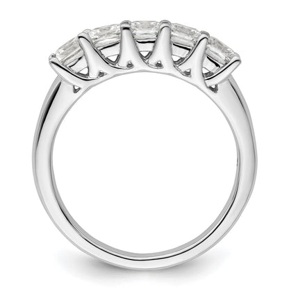 14K White Gold 5-Stone Real Diamond Band