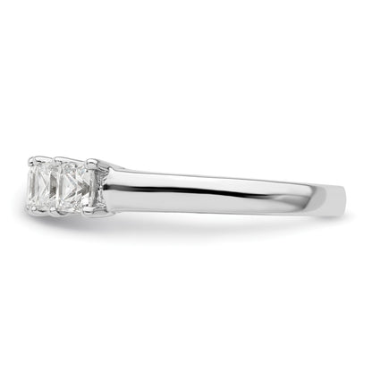 14K White Gold 5-Stone Real Diamond Band