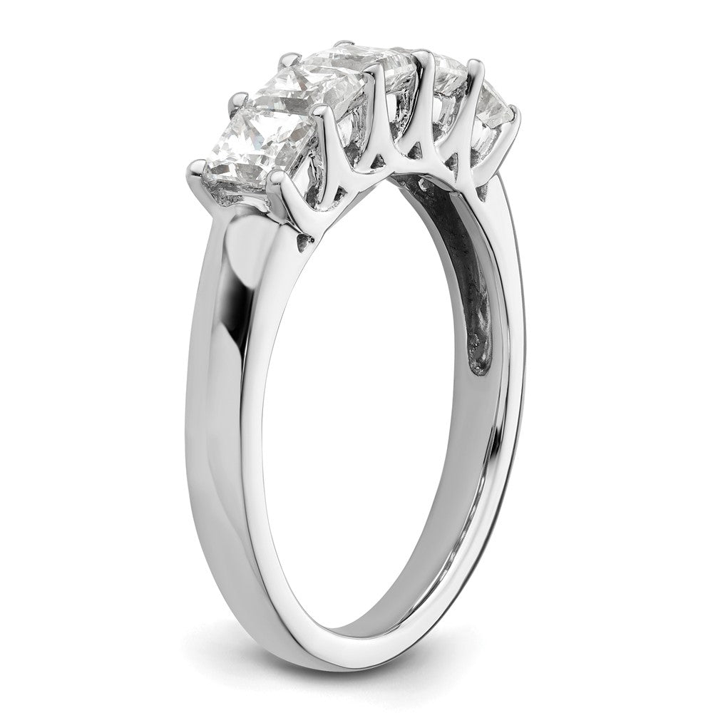 14K White Gold 5-Stone Real Diamond Band