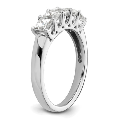 14K White Gold 5-Stone Real Diamond Band