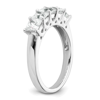 14K White Gold 5-Stone Real Diamond Band