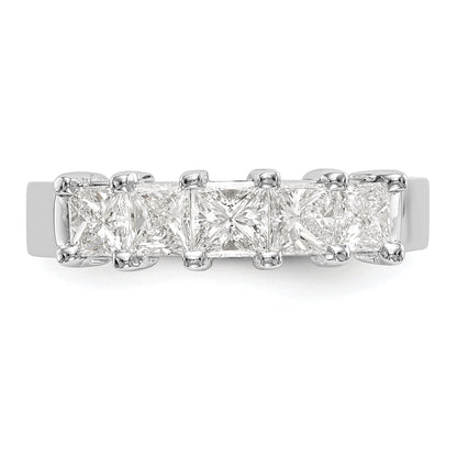 1.25ct. CZ Solid Real 14K White Gold 5-Stone Wedding Band Ring