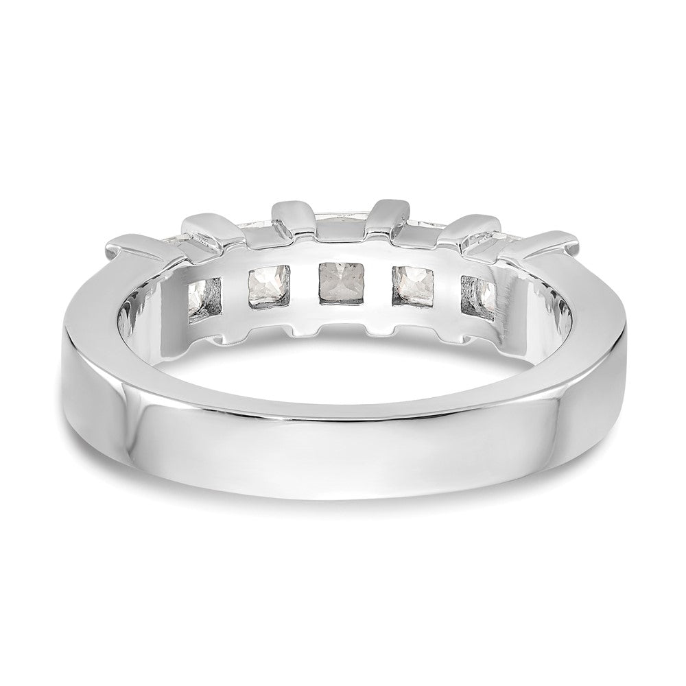 14K White Gold 5-Stone Real Diamond Band