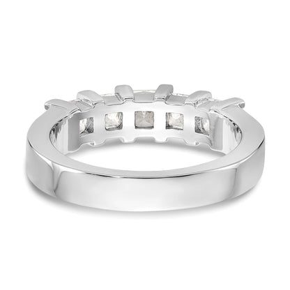 14K White Gold 5-Stone Real Diamond Band
