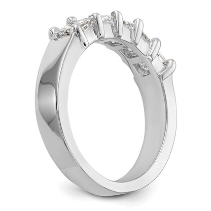 14K White Gold 5-Stone Real Diamond Band