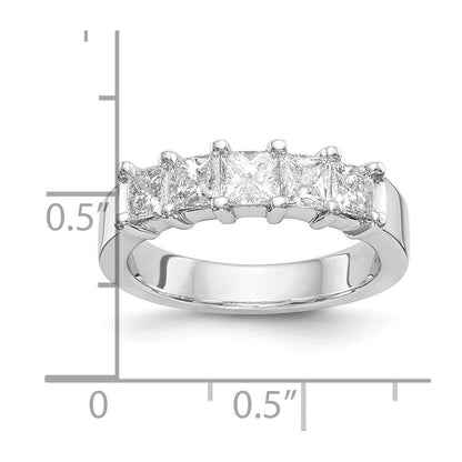 14K White Gold 5-Stone Real Diamond Band