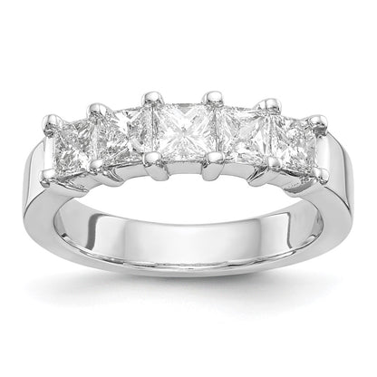 14K White Gold 5-Stone Real Diamond Band