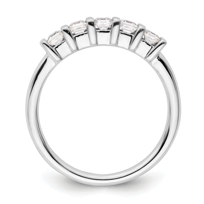 0.50ct. CZ Solid Real 14K White Gold 5-Stone Wedding Band Ring