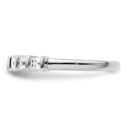 0.50ct. CZ Solid Real 14K White Gold 5-Stone Wedding Band Ring