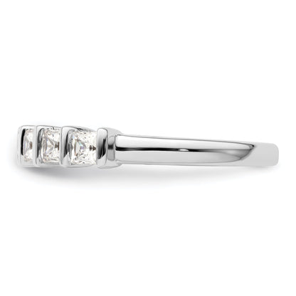 0.70ct. CZ Solid Real 14K White Gold 5-Stone Wedding Band Ring
