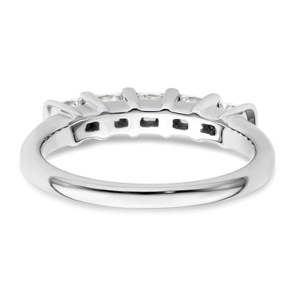 0.70ct. CZ Solid Real 14K White Gold 5-Stone Wedding Band Ring