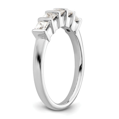 0.70ct. CZ Solid Real 14K White Gold 5-Stone Wedding Band Ring