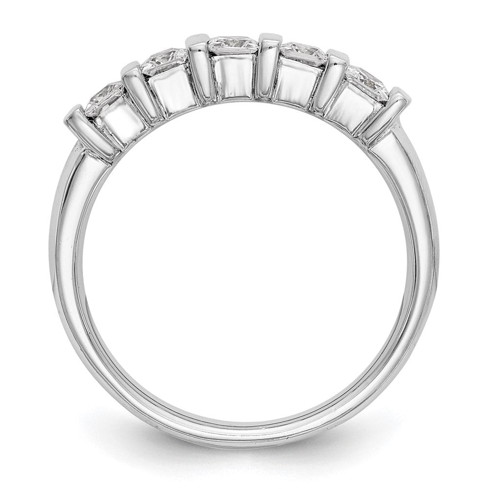 14K White Gold 5-Stone Real Diamond Band