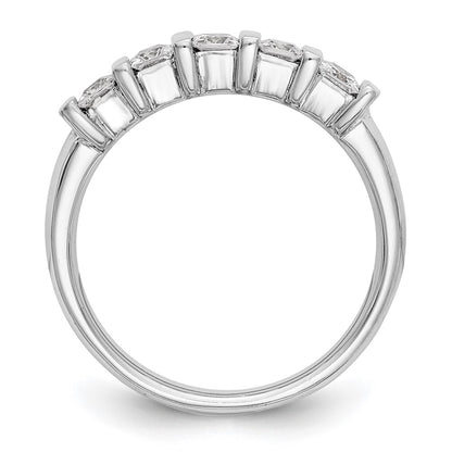 14K White Gold 5-Stone Real Diamond Band