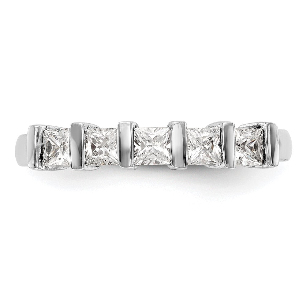 14K White Gold 5-Stone Real Diamond Band