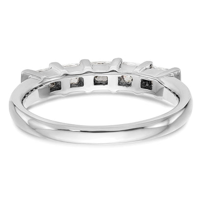 14K White Gold 5-Stone Real Diamond Band