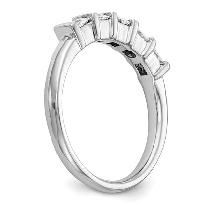 14K White Gold 5-Stone Real Diamond Band