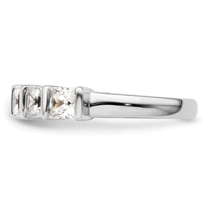 14K White Gold 5-Stone Real Diamond Band
