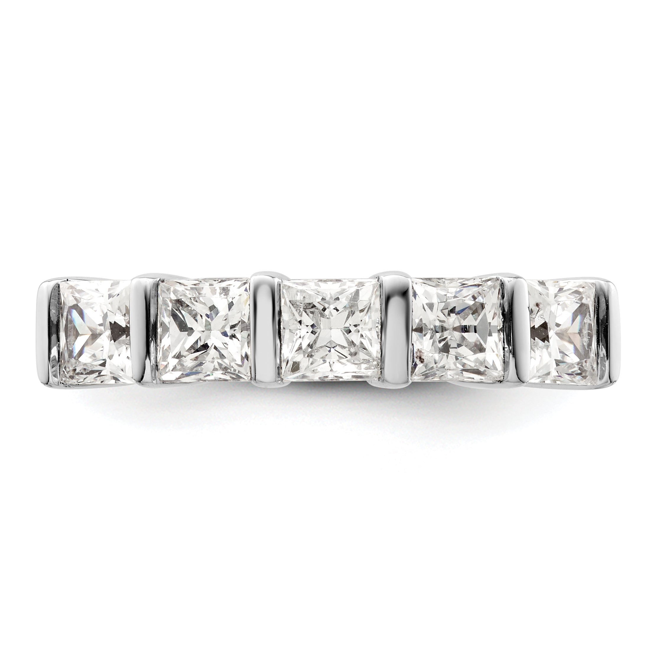 1.50ct. CZ Solid Real 14K White Gold 5-Stone Wedding Band Ring