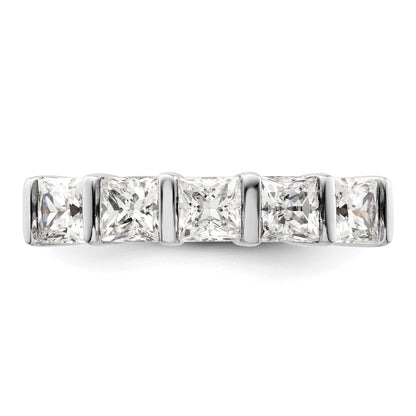 1.50ct. CZ Solid Real 14K White Gold 5-Stone Wedding Band Ring